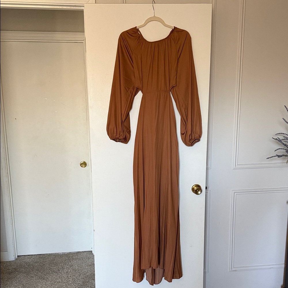 Bohme Terracotta Long Sleeve Maxi Dress NWOT